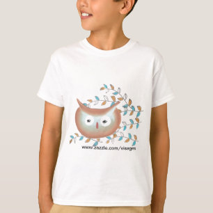 Cute Tshirt Owl Picture in Brown & Teal