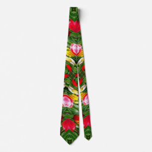 Cute tulip pattern tie