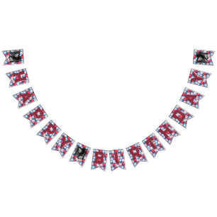 Cute Tulip Themed Adult Birthday Bunting Flags