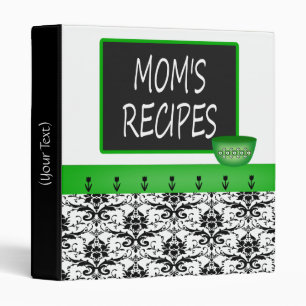 Cute Tulips and Damask Retro Recipe Book Binder