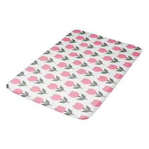 Cute Tulips flowers pattern Any background colou Bath Mat