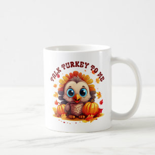 Cute Turkey and Autumn Foliage Coffee Mug