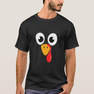 Cute Turkey Face Thanksgiving I'm Thankful Family  T-Shirt