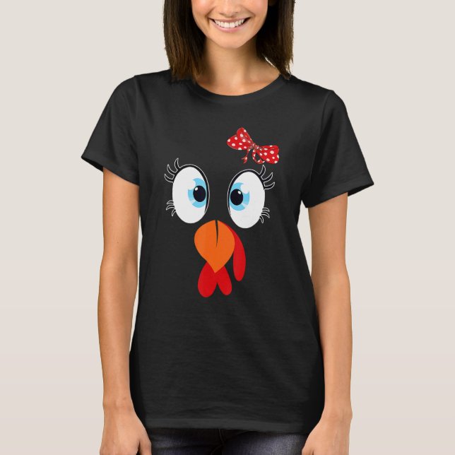 Cute Turkey Face Thanksgiving I'm Thankful Family  T-Shirt (Front)