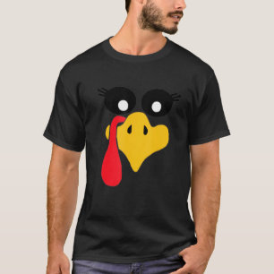 Cute Turkey Fall Thanksgiving Turkey Face T-Shirt