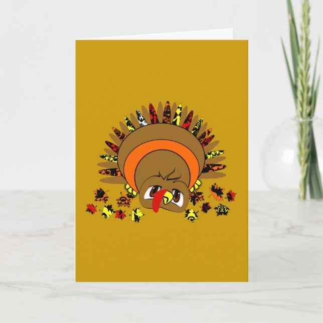Cute Turkey Holiday Card (Front)