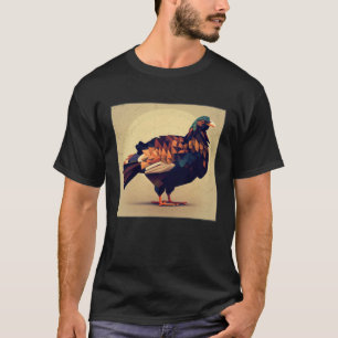 Cute Turkey Illustration Colorful Birds Leaf Women T-Shirt