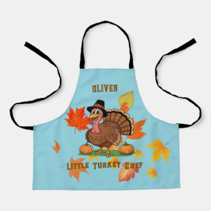 Cute Turkey Kids Apron – Little Chef Name