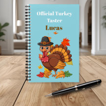 Cute Turkey Pilgrim Notebook for Kids, Personalize