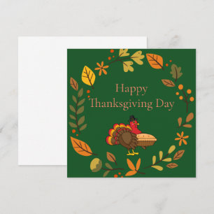 Cute Turkey Pumpkin Pie Thanksgiving   Personalize Card