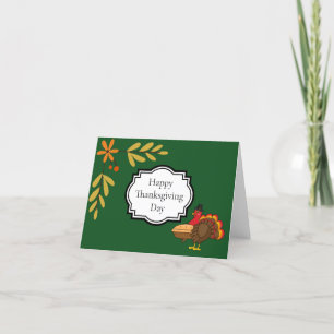 Cute Turkey Pumpkin Pie Thanksgiving Personalize Holiday Card