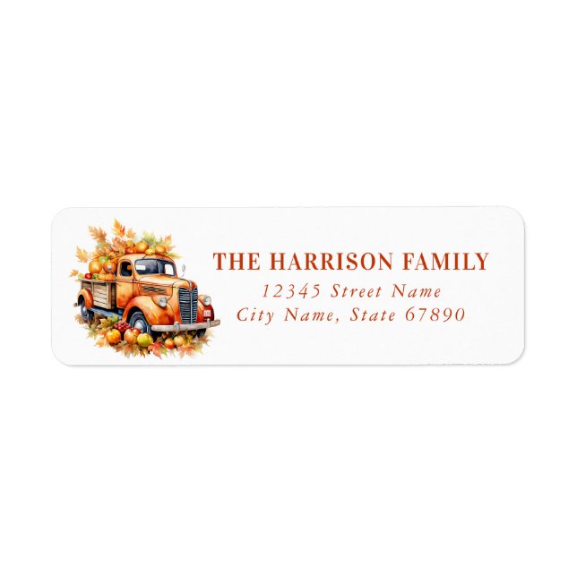 Cute Turkey Pumpkins Return Address Labels (Front)