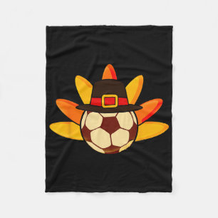 Cute Turkey Soccer Ll For Toddler Soccer Thanksgiv Fleece Blanket