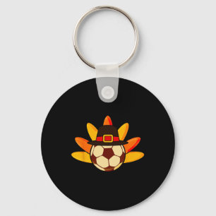 Cute Turkey Soccer Ll For Toddler Soccer Thanksgiv Keychain
