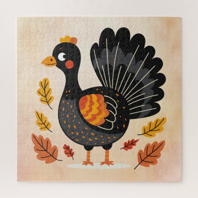 Cute Turkey Thanksgiving Jigsaw Puzzle (Vertical)