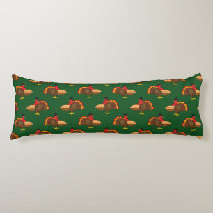 Cute Turkey with Pumpkin Pie Thanksgiving Body Pillow