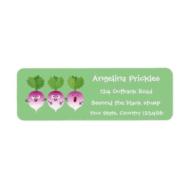Cute turnip vegetable trio singing cartoon (Front)