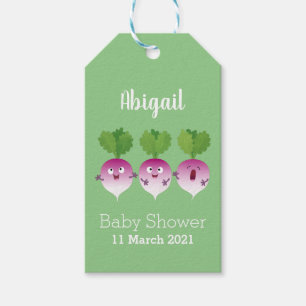 Cute turnip vegetable trio singing cartoon gift tags