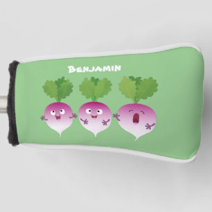Cute turnip vegetable trio singing cartoon golf head cover