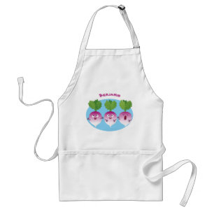 Cute turnip vegetable trio singing cartoon  standard apron