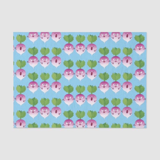 Cute turnip vegetable trio singing cartoon tissue paper (Front)