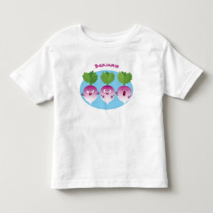 Cute turnip vegetable trio singing cartoon toddler t-shirt