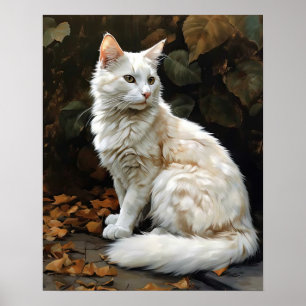 Cute turque Angora Cat Art Imprimer Poster
