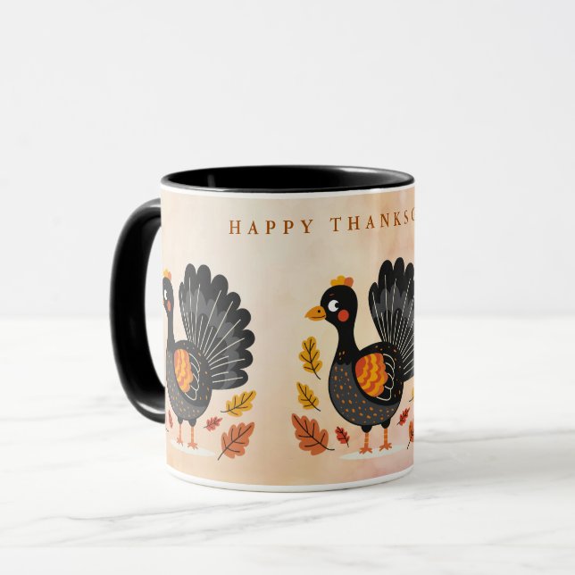 Cute Turquie Bon thanksgiving Mug (Devant gauche)