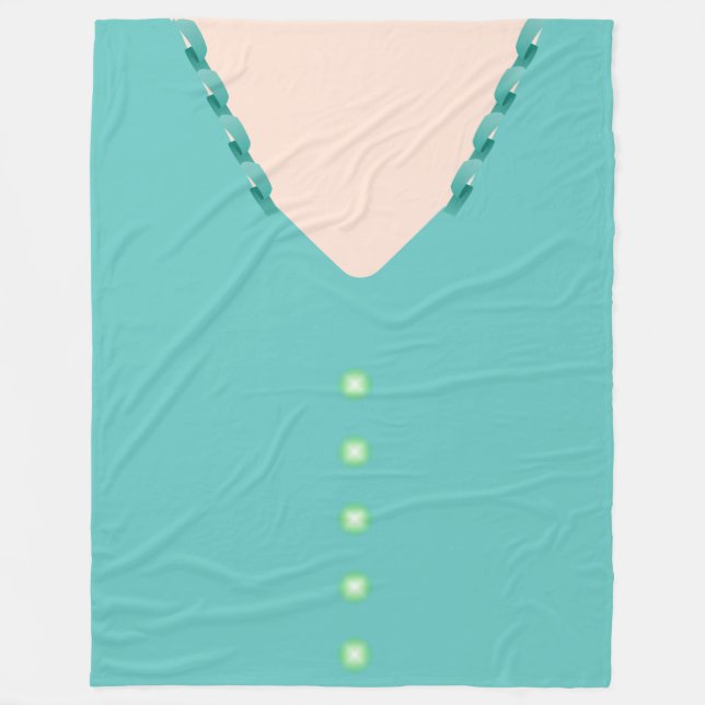 Cute Turquoise 🎀 Ball Gown Blouse  Fleece Blanket (Front)