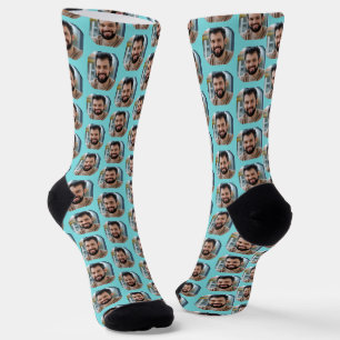 Cute Turquoise Boyfriend Photo for Girlfriend  Socks