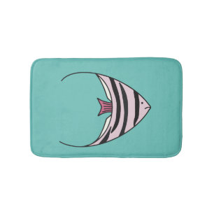 Cute Turquoise Fish Bath Mat