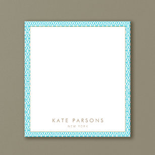 Cute Turquoise Lattice Pattern Notepad