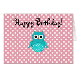 Cute turquoise owl greeting cards
