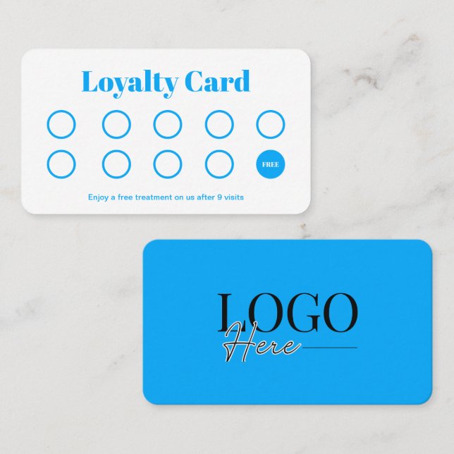 Cute Turquoise Salon Customer Loyalty Punch Card (Front/Back)
