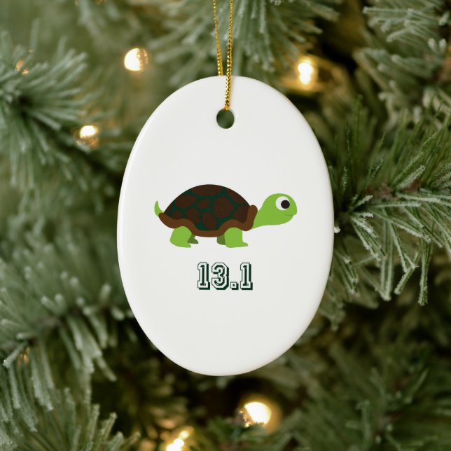 Cute Turtle 13.1 Ceramic Ornament (Tree)