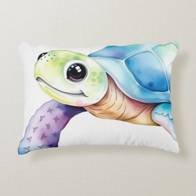 Cute Turtle Accent Pillow (Front)
