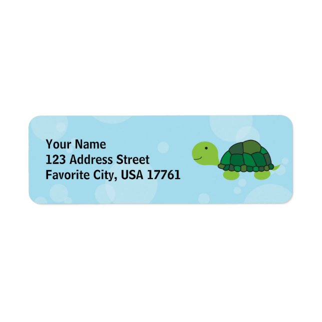 Cute Turtle Address Labels (Front)