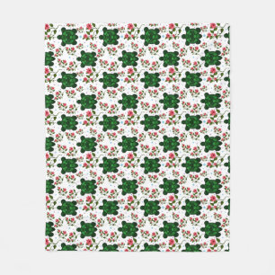 Cute Turtle and Floral Seamless Pattern  Fleece Blanket