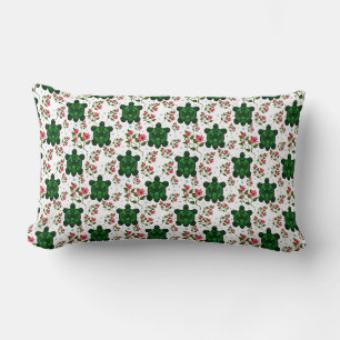 Cute Turtle and Floral Seamless Pattern  Lumbar Pillow
