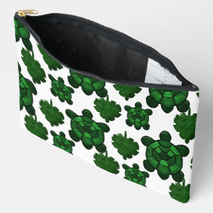 Cute turtle and leaves pattern accessory pouch