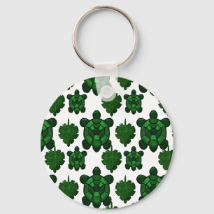 Cute turtle and leaves pattern keychain