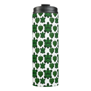 Cute turtle and leaves pattern thermal tumbler