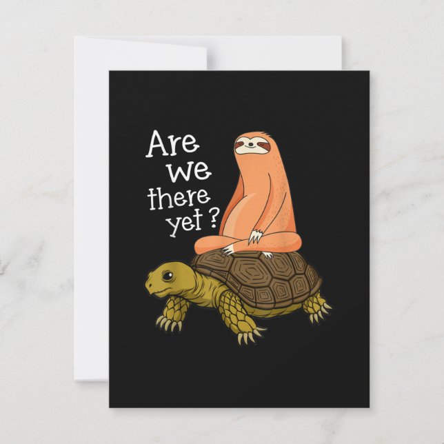 Cute Turtle And Sloth Back to School gift From Mom Invitation (Front)