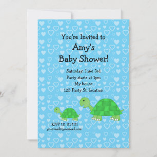 Cute turtle baby shower invitation