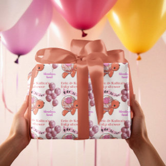 Cute Turtle Baby Shower Personalized Wrapping Paper