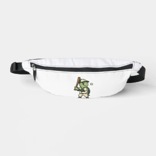 Cute Turtle Baseball Batter Vintage Vector Art_1 Fanny Pack