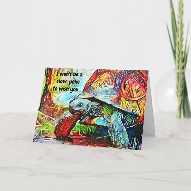 Cute Turtle Birthday Card (Front)