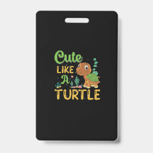 cute turtle cartoon smiling turtle badge