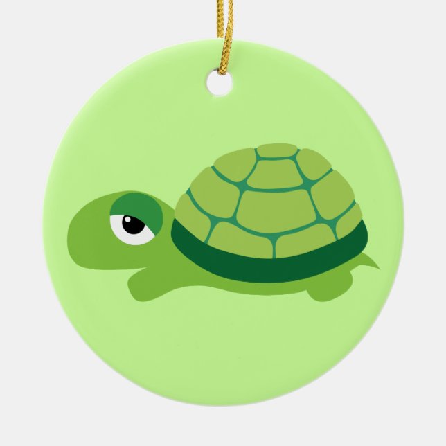 Cute Turtle Ceramic Ornament (Front)