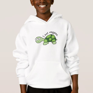 Cute Turtle Child's Hoodie - I eat veggies.